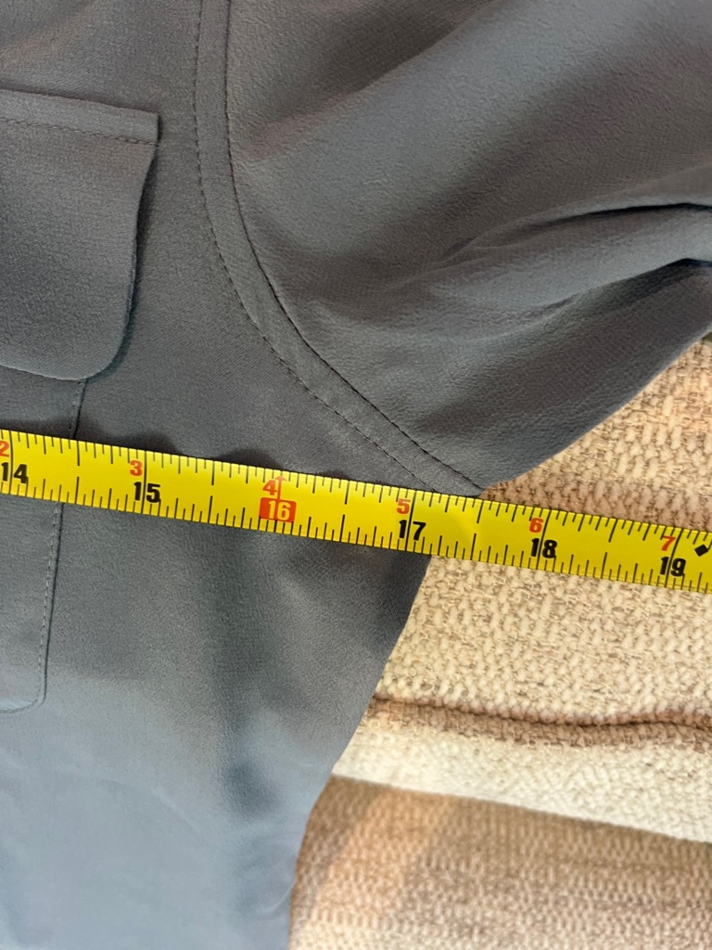 Orvis Slate Blue Silk Button-Up Shirt - Picture 5 of 5